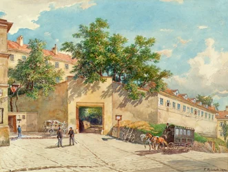Das Polizei-Gefangenenhaus in der Theobaldgasse in Wien