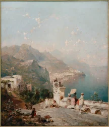 Elegante Damen überblicken den Golf von Salerno
