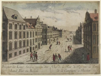 Ansicht der Rue du Roi - Boston (1776)