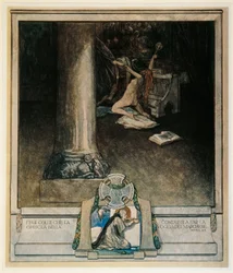 Österreich, Wien, Illustration von Dante Alighieris Göttlicher Komödie (Hölle, Gesang XVIII) von Franz von Bayros
