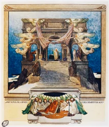 Und neue Nachkommenschaft steigt vom Himmel herab, Vers 72, Purgatorio, Canto XXII, Die Göttliche Komödie, von Dante Alighieri, Illustration von Franz Von Bayros, Wien