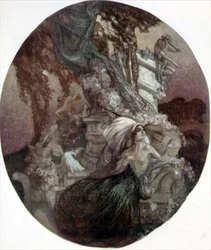 Frau mit Perlen