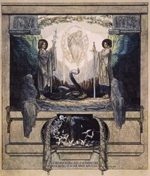 Illustration aus Dantes Göttlicher Komödie, Fegefeuer, Gesang VIII: 24, 1921