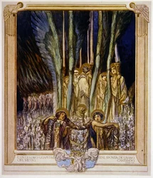 Illustration aus Dantes Göttlicher Komödie, Fegefeuer, Gesang XXX: 10, 1921