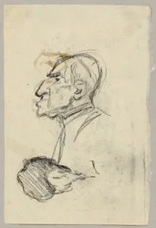 Porträtstudie eines Kardinals, verso: Maultier in Rückenansicht (?)