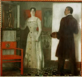 Franz und Mary Stuck im Atelier