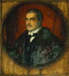 Selbstporträt des Künstlers, halbe Länge, 1915