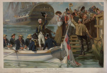 Nelson verlässt Portsmouth, um mit der Victory nach Trafalgar zu segeln