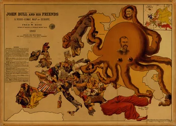 John Bull und seine Freunde. Eine serio-komische Karte von Europa