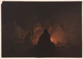 Beduinen im Lager bei Nacht