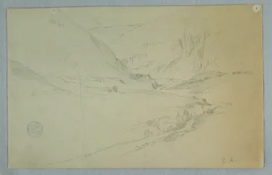 Anden-Tal mit gewundenem Fluss, Kolumbien oder Ecuador, 1857