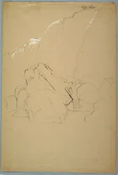 Zeichnung, Felsen, die kanadische Bank, 1858