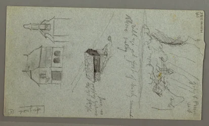 Zeichnung, Kaskade, wahrscheinlich Königssee, Bayern, 1868