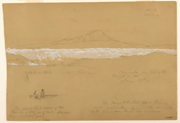Zeichnung, Cayambé, Morgen, vom Tempel der Sonne, Quito, 24. Juni 1857