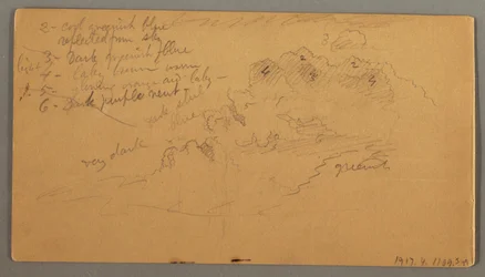 Zeichnung, Wolkenstudie, möglicherweise 1874