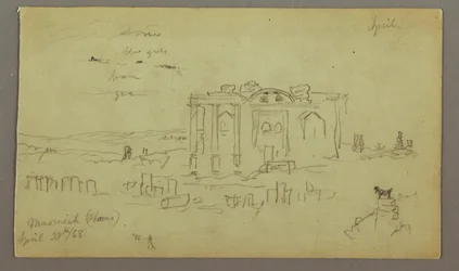 Zeichnung, Fassade des Parreloriums, 28. April 1868