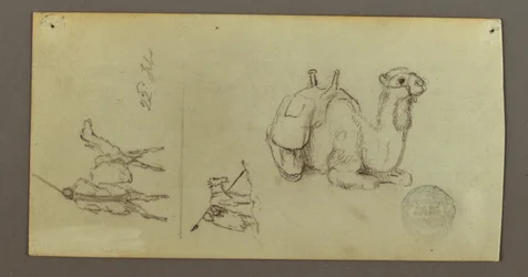 Zeichnung, Figuren- und Kamelstudien, 22. Februar 1868