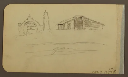 Garten, Haus, Cuautla; Rückseite: Kirche, Scheune, Cuautla, Februar 1885