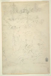 Kaaterskill-Fälle, Catskill Mountains, New York, Juli 1844