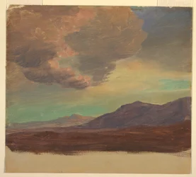 Zeichnung, Landschaft, nahe Palästina oder Syrien, 1868