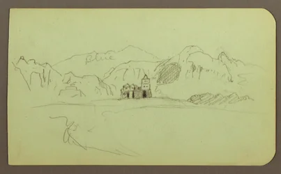 Landschaft mit Kirche; Verso: Landschaft, 1883