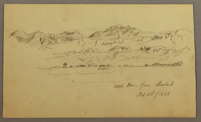 Zeichnung, Berggipfel, 22. Februar 1868