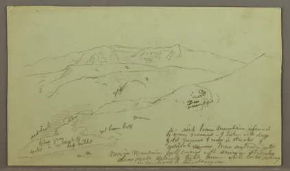 Zeichnung, Gebirgskette, Mai möglicherweise 1868