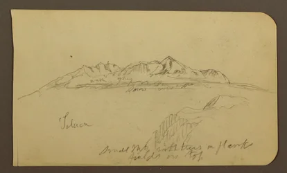 Zeichnung, Gebirgskette, Toluca; Rückseite: Gebirgskette, Toluca, 7. Januar 1885