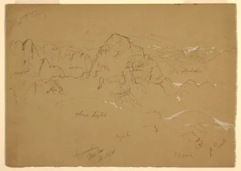 Zeichnung, Berg, Wady el-Arabah, 23. Februar 1868