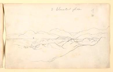 Zeichnung, Berglandschaft, Kolumbien, 1853