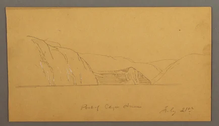 Zeichnung, Bergige Bucht, 21. Juli 1859