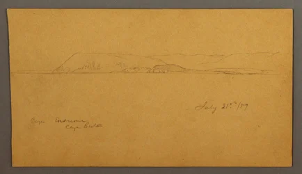 Zeichnung, Bergige Küste, 21. Juli 1859