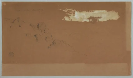 Zeichnung, Berge in der Nähe von Mocho, Ecuador, wahrscheinlich Mt. Chimborazo von Wolken umrahmt, 16. Juni 1857