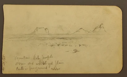 Zeichnung, Berge; Rückseite: Vorgebirge & Gebirgskette, 21. Dezember 1885