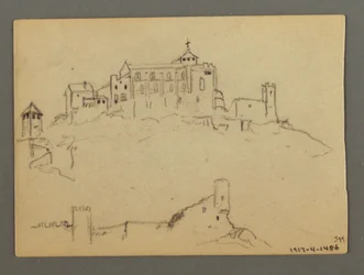 Zeichnung, Berghang, möglicherweise 1868