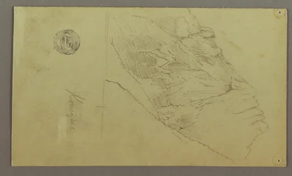 Zeichnung, Berghang, möglicherweise 1868