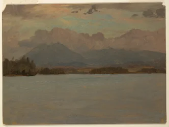 Zeichnung, Berg Katahdin vom Lake Katahdin, 1855–65