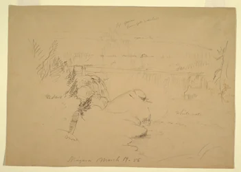 Zeichnung, Niagarafälle, Blick von Goat Island, 19. März 1856