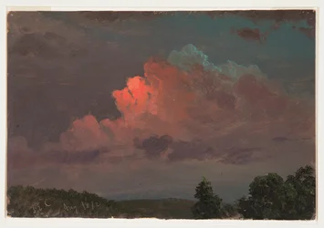 Zeichnung, Abenddämmerung bei Olana, August 1872