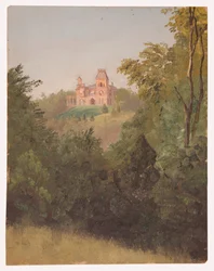 Zeichnung, Olana von Südwesten, ca. 1872