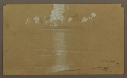 Meereslandschaft, Bloxburgh; Verso: Hügel und Meer, August 1865