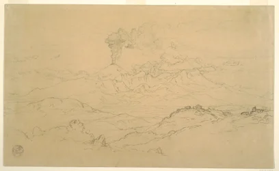 Rauch steigt aus dem Cotopaxi-Vulkan, Ecuador, 1857