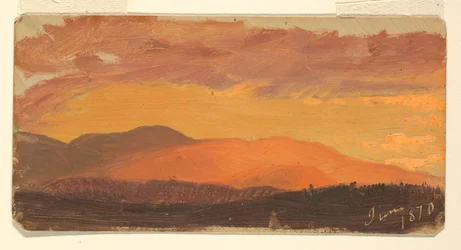 Zeichnung, Sonnenuntergang, Hudson Valley, Juni 1870