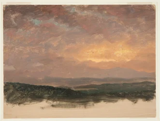 Zeichnung, Sonnenuntergang über den Catskills, 1870–80