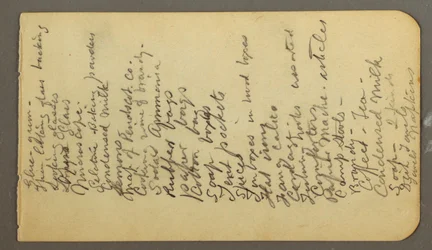 Zeichnung, Bedarfsliste, möglicherweise 1878