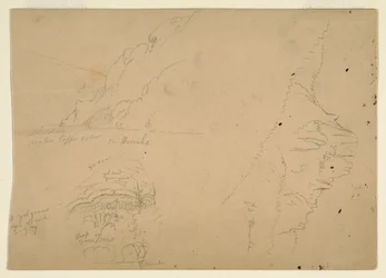 Drei Skizzen von steilen Bergufern der Donau, 1868