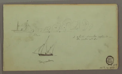 Zwei Studien von Fischern mit Ruten und Fackeln, April 1868