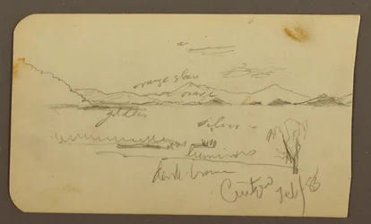 Blick in der Nähe des Seeufers, Cuitzeo; Verso: Blick in der Nähe des Sees Ahore, Cuitzeo, Februar 1885