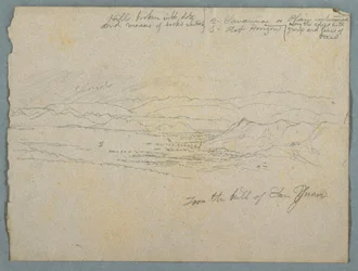 Blick vom Hügel von San Juan, wahrscheinlich Kolumbien, 1853