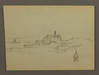 Dorf auf einem Hügel, möglicherweise 1868–69